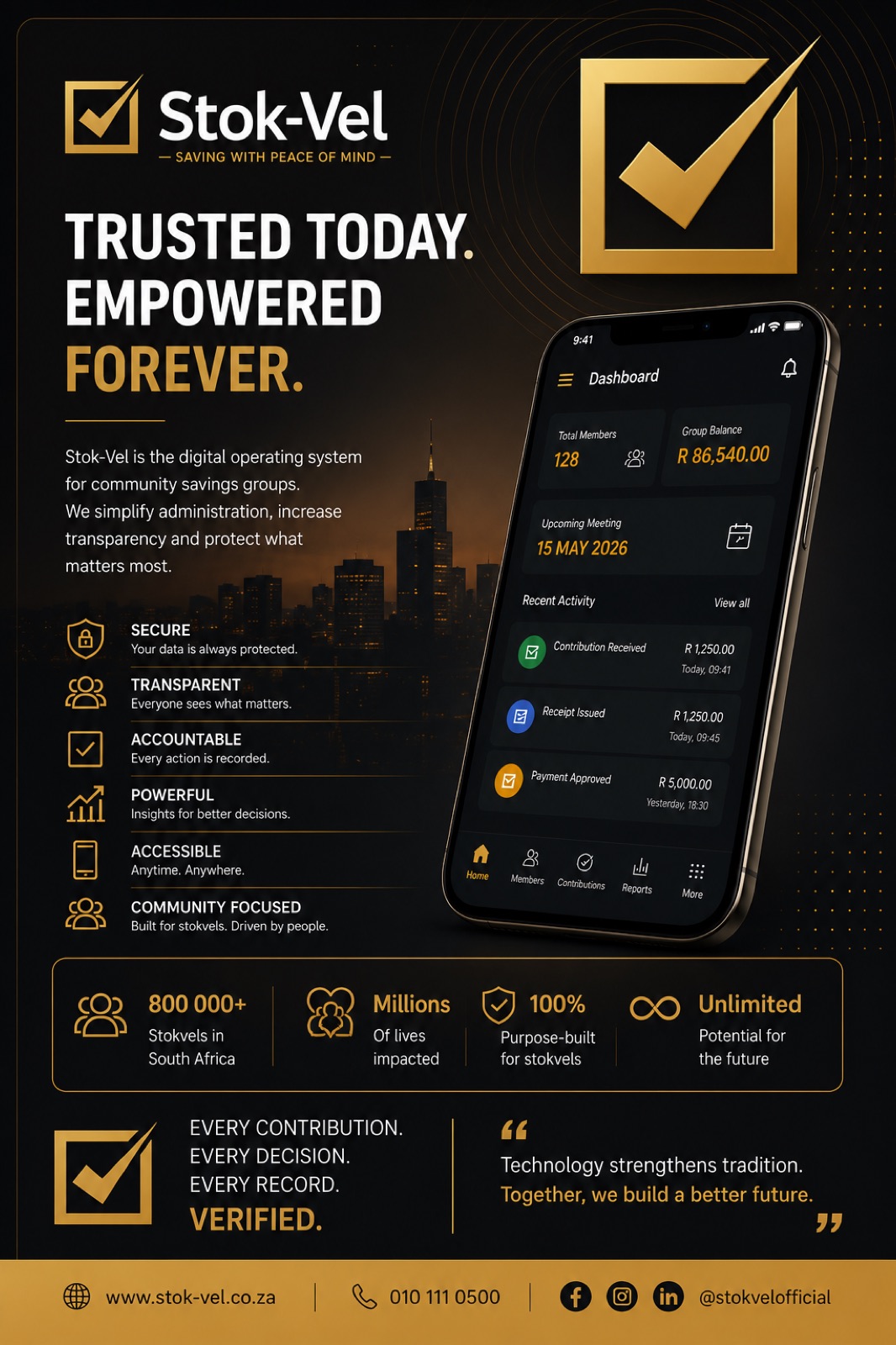 Trusted today, empowered forever — every contribution, every decision, every record, verified